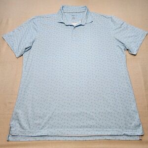 Mens Johnnie O Gage Performance Polo Golf Shirt Gulf Blue Circle Printed XL